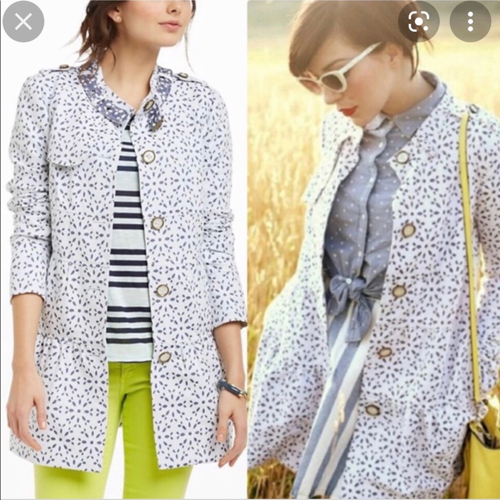 Anthropologie Elevenses eyelet coat.